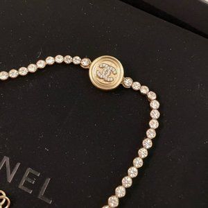 CHANEL Gold Crystal CC Chocker